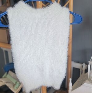 SHEIN Ivory Fluffy Crop Top